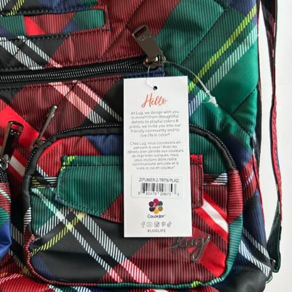 Lug Zipliner 2 Convertible Hobo Bag Tartan Plaid Red/Green - Picture 11 of 11